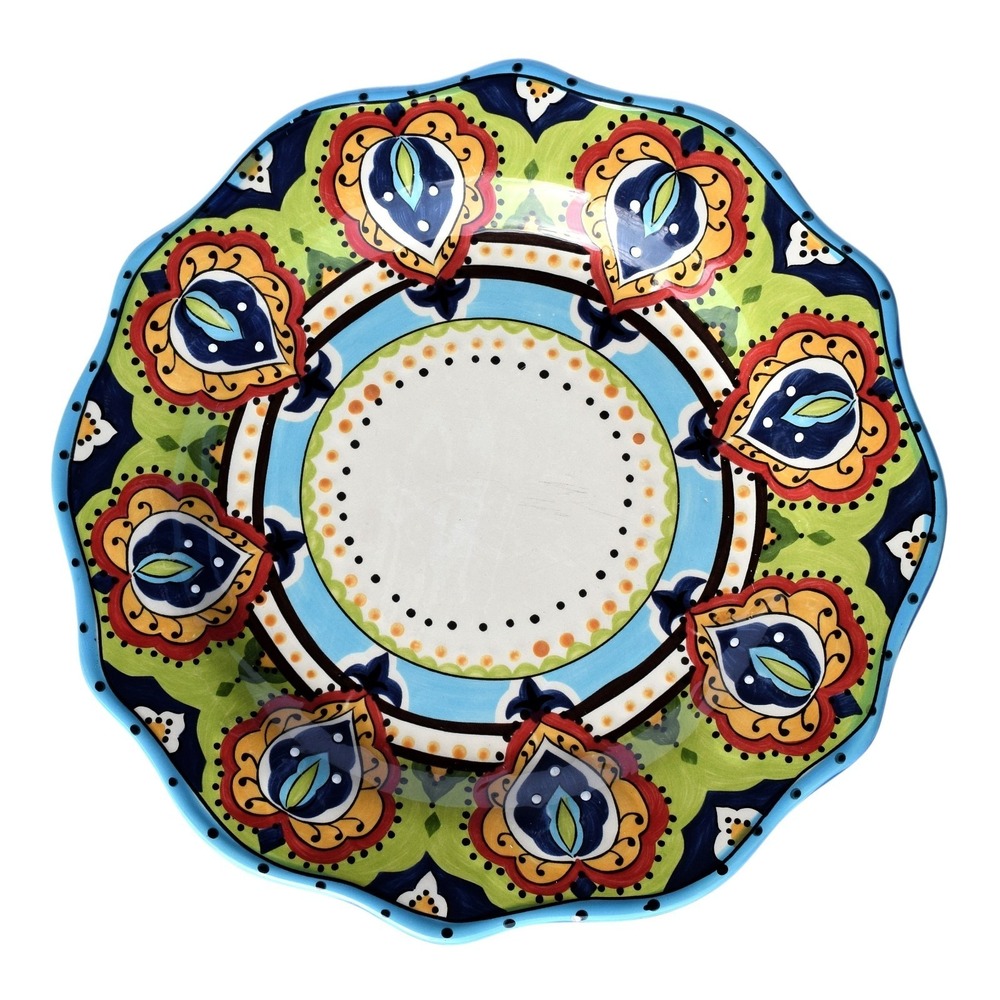 Tabletops Unlimited ESPANA LIFESTYLE BOCCA 11.5" Dinner Plate Blue Hand Painted